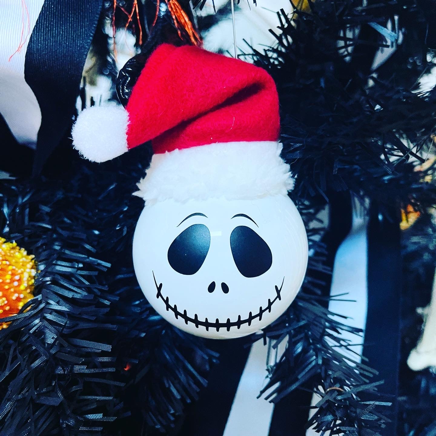 Jack Skellington Ornament with Santa Hat